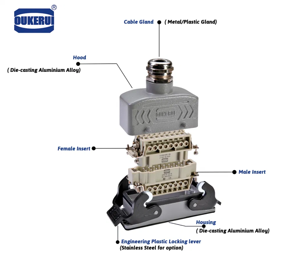 High Quality Hdc 250V Working Voltage 50 (2*25) Pin Hot Runner Connector